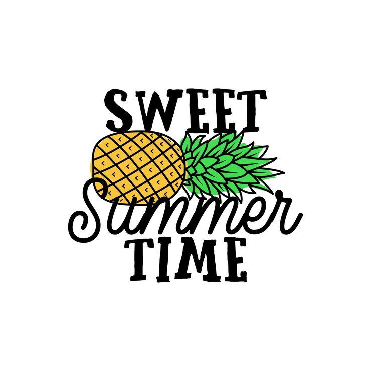 Vector logotipo vectorial con texto negro e imagen de piña en color