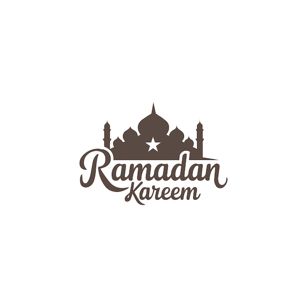 El logotipo vectorial tradicional de Ramadán Mubarak y Ramadán Kareem Diseño conceptual