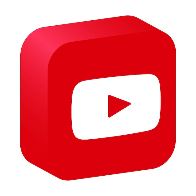 El logotipo vectorial de YouTube en 3D.