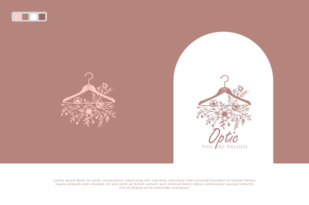 Logotipo de vela de estilo retro dibujado a mano con flores y símbolos