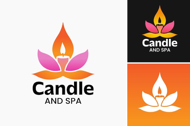 Vector el logotipo de velas y spa es el título de un diseño que presenta una combinación de velas y elementos de spa.