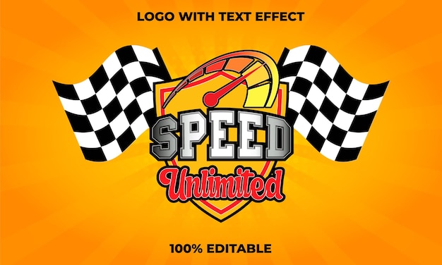 Logotipo de velocidad texto editable vector libre