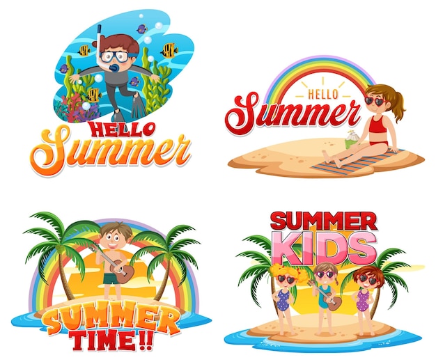 Logotipo de verano para niños aislados