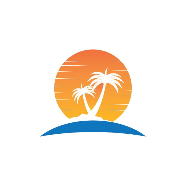 Logotipo de verano de palmera