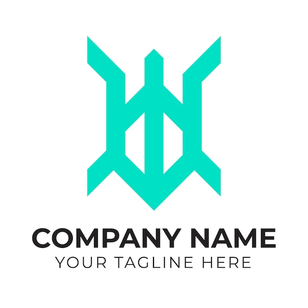 Un logotipo verde y azul con una aw