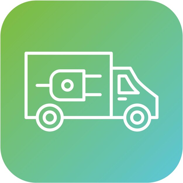 un logotipo verde y azul con un camión en él
