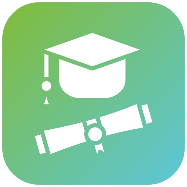 un logotipo verde y azul para una gorra de graduación