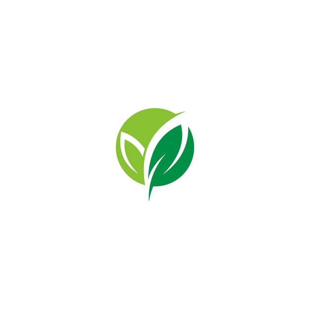 un logotipo verde y blanco con una hoja verde y una hoja verde