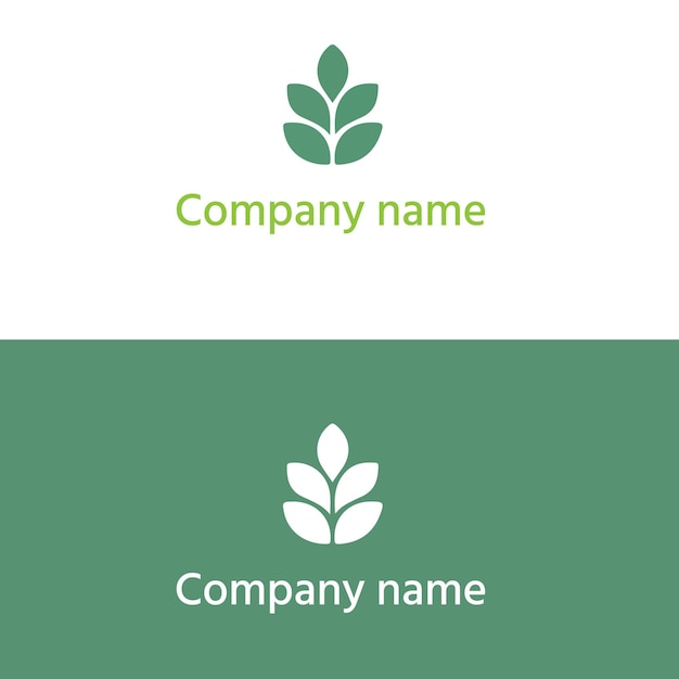un logotipo verde y blanco para el nombre de la empresa