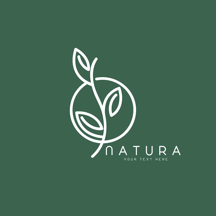 Vector logotipo verde con una hoja y un logotipo para la naturaleza.