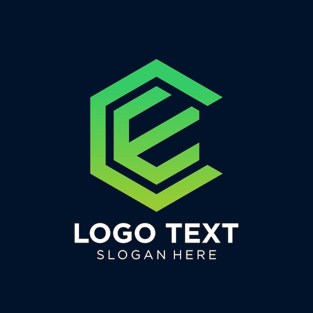 un logotipo verde con la letra E