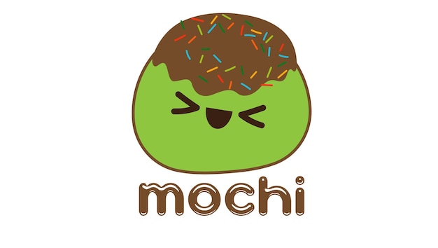 Logotipo verde de mochi