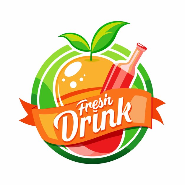 un logotipo verde y naranja que dice jugo fresco