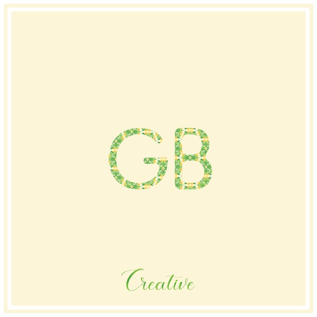 Logotipo verde natural de GB Diseño del logotipo posterior Ilustración vectorial Logotipo creativo Logotipo mínimo Monograma