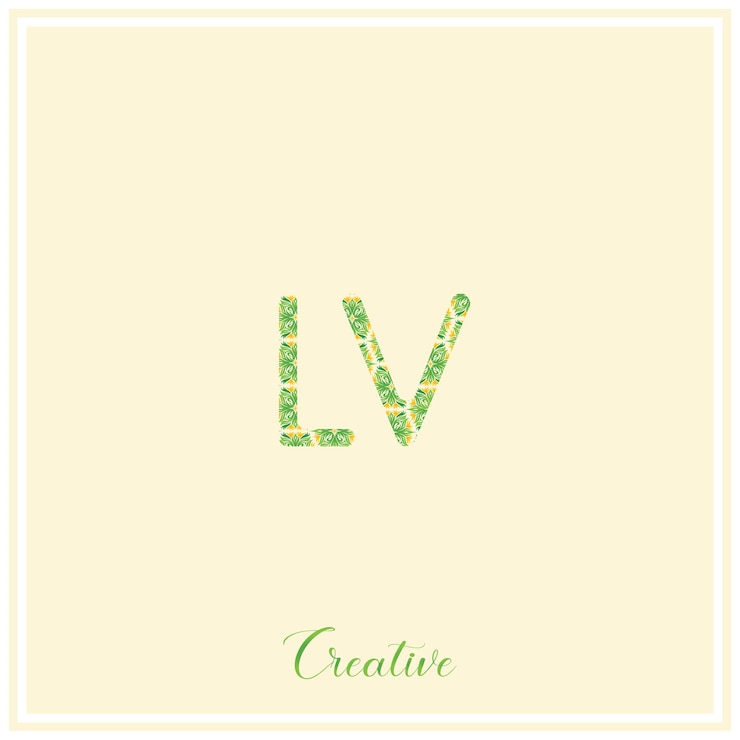 Vector logotipo verde natural de lv último diseño de logotipo ilustración vectorial logotipo creativo monograma de logotipo mínimo