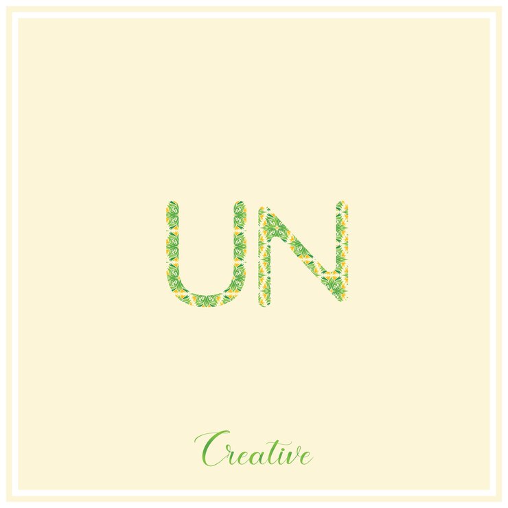 Vector logotipo verde natural de las naciones unidas diseño posterior del logotipo ilustración vectorial logotipo creativo logotipo mínimo monograma