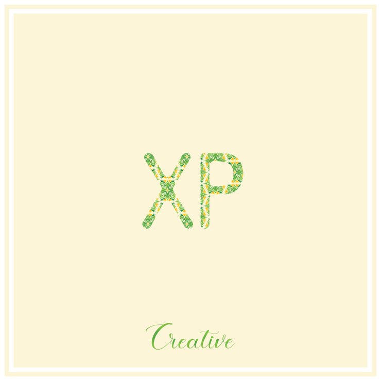 Vector logotipo verde natural posterior diseño del logotipo vector ilustración creativa logotipo mínimo monograma del logotipo xp
