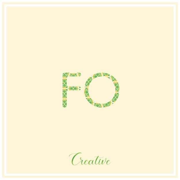 Logotipo verde natural último diseño del logotipo Vector Ilustración creativa Logotipo mínimo Monograma FO