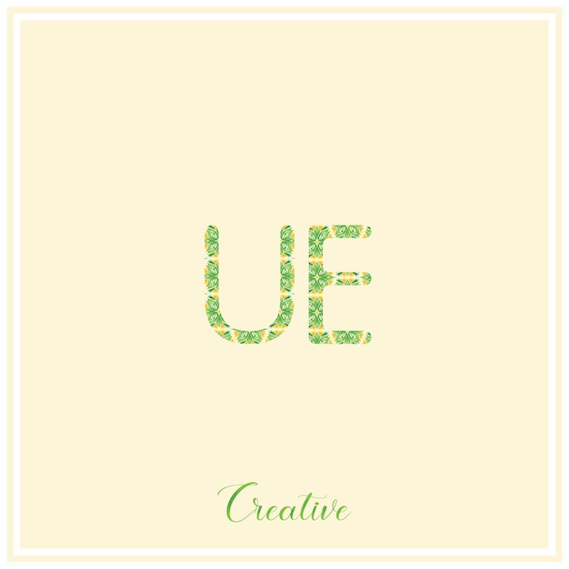 Logotipo verde natural último diseño del logotipo Vector Ilustración creativa Logotipo mínimo Monograma del logotipo UE