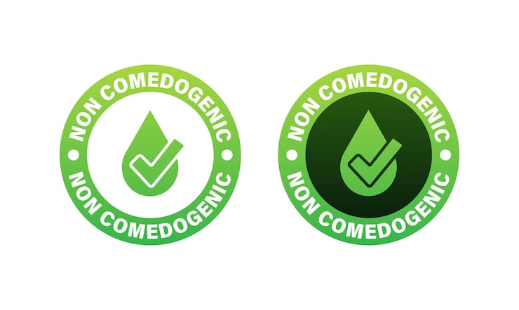 Vector logotipo verde no comedogénico ilustración de stock vectorial