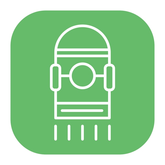 un logotipo verde con una persona que lleva auriculares en él