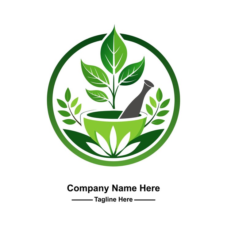 Vector un logotipo verde con una planta en él
