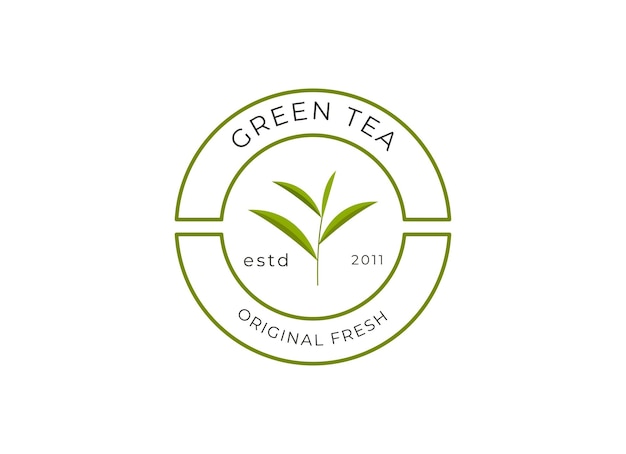 Logotipo verde con el título 'té verde'