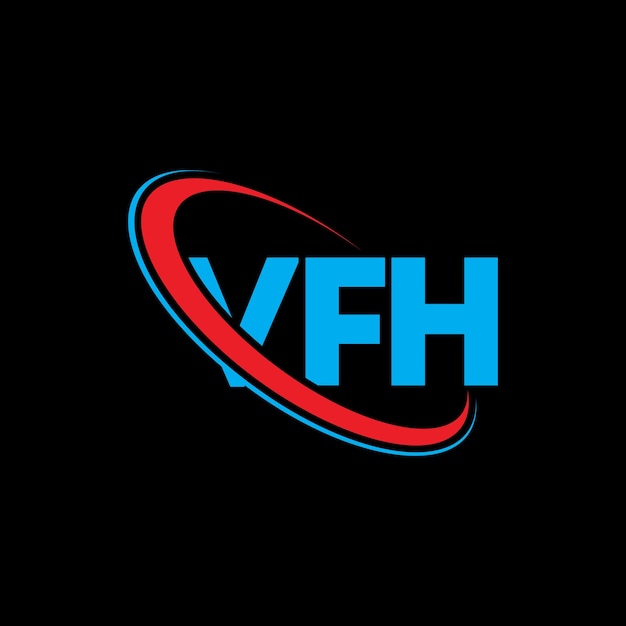 Logotipo de VFH VFH letra VFH diseño de logotipo de letra Iniciales Logotipo VFH vinculado con círculo y mayúscula Logotipo de monograma VFH tipografía para negocios tecnológicos y marca inmobiliaria