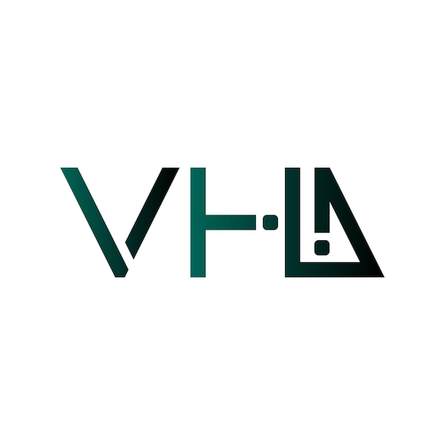 El logotipo de VHA es un monograma mínimo moderno, la marca inicial, la identidad, la tipografía, las letras, el diseño del símbolo vectorial.