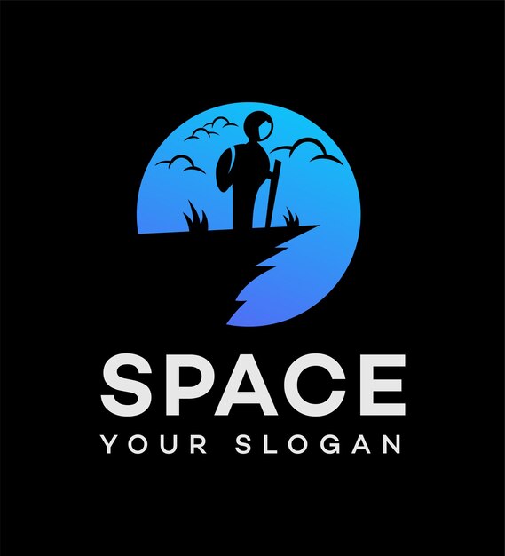 Logotipo de viaje espacial Icono de marca Signo de identidad Símbolo