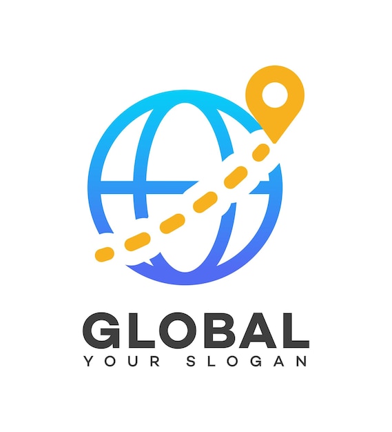 Logotipo de viaje global Icono de marca Símbolo de identidad