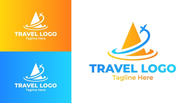 Logotipo de viaje para la marca de turismo y vacaciones