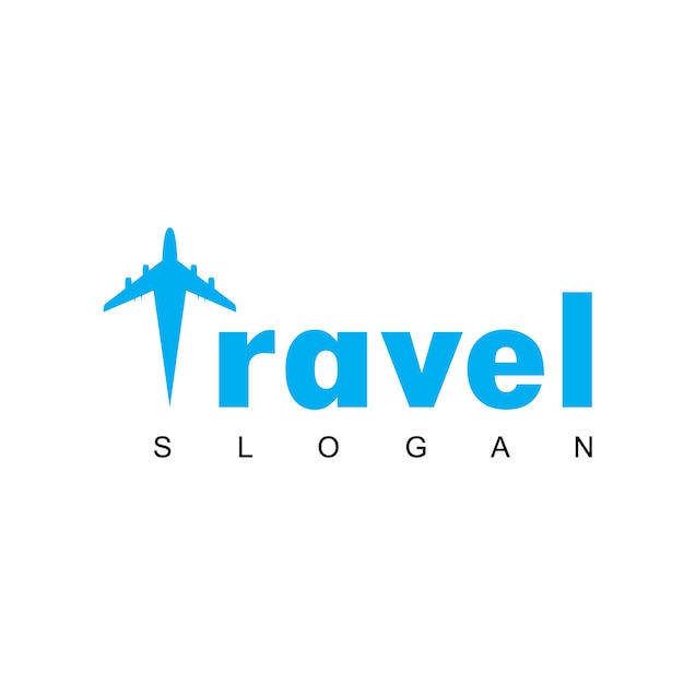 Logotipo de viaje con símbolo de avión