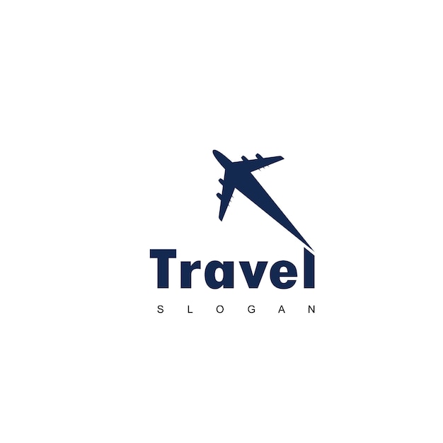 Logotipo de viaje con símbolo de avión