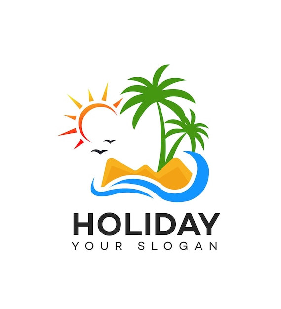 Vector logotipo de viaje de vacaciones icono de marca signo de identidad símbolo