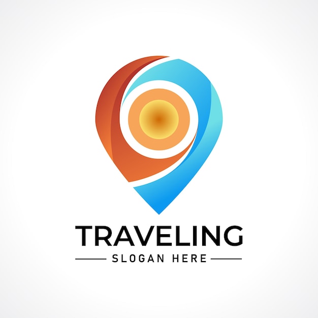 Logotipo de viaje, viaje de vacaciones, viaje de verano