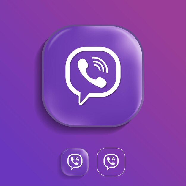 Logotipo de Viber en un estilo 3d moderno