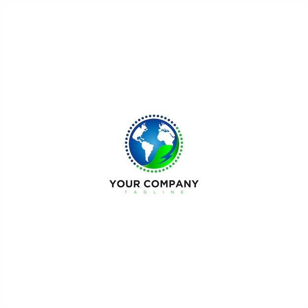 Vector logotipo de la vida ecológica del mundo saludable verde