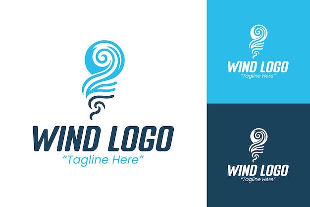 Logotipo de viento de invierno con estilo minimalista fluido