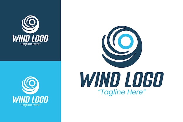Logotipo de viento de invierno con estilo minimalista fluido