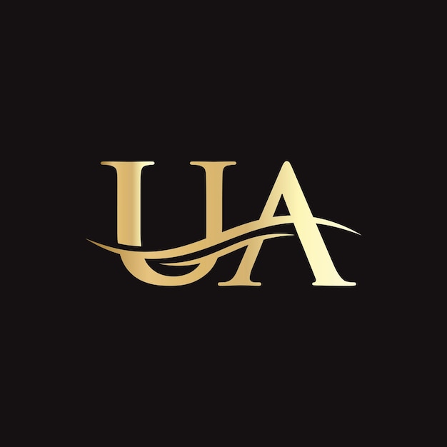 Logotipo vinculado a UA para la identidad comercial y de la empresa Creative Letter UA Logo Vector