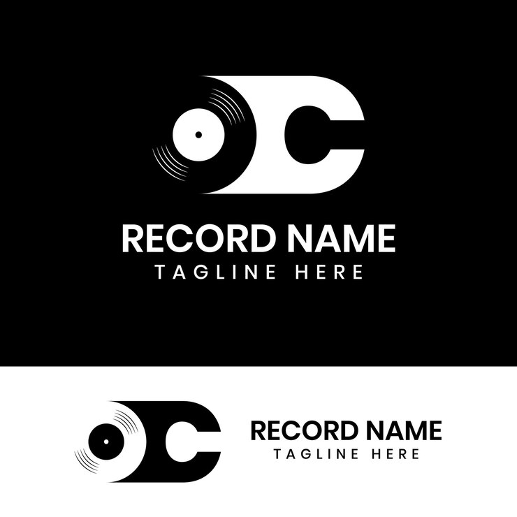 Vector logotipo de vinilo de letra inicial oc