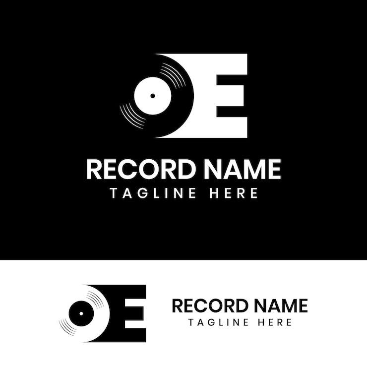 Vector logotipo de vinilo de letra inicial oe