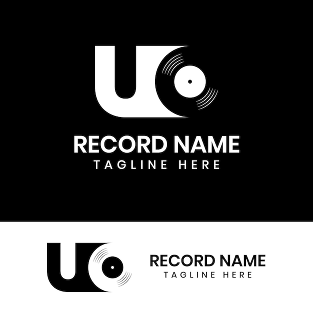 Logotipo de vinilo de letra inicial uo