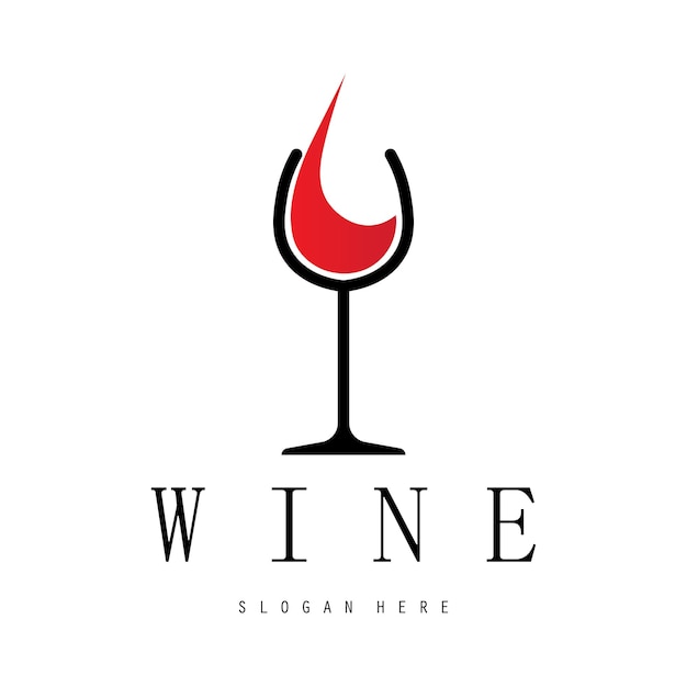 Logotipo del vino con copas y botellas de vino para discotecas, bares, cafés y tiendas de vino Vector del logotipo