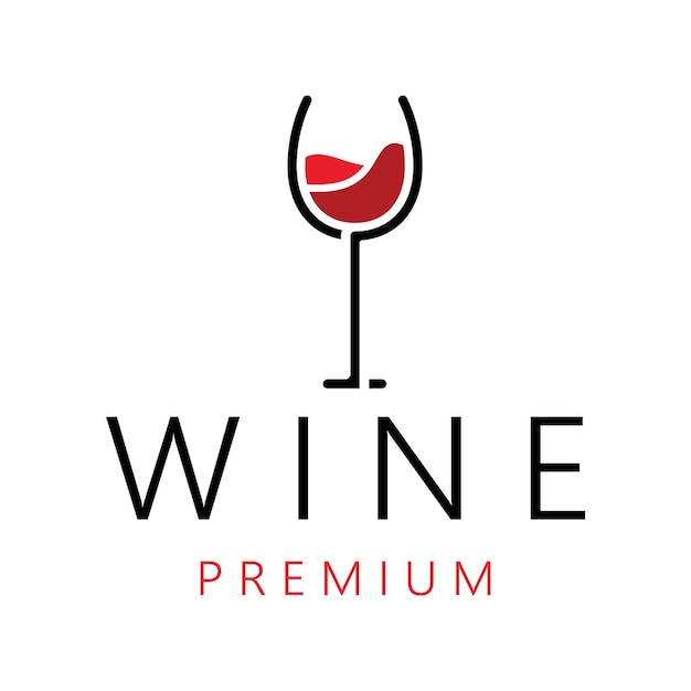 Logotipo del vino con copas y botellas de vino para discotecas, bares, cafeterías y tiendas de vino
