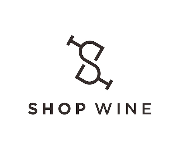 Logotipo de vino de letra s diseño de logotipo de empresa moderna