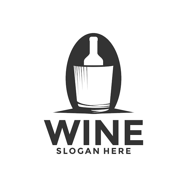 Vector logotipo de vino logotipo para una licorería, restaurante o bar plantilla de diseño de logotipo de vino