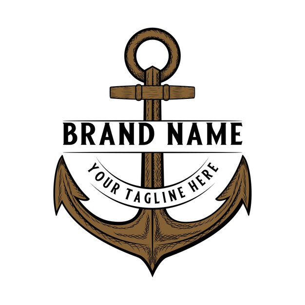 logotipo vintage de ancla