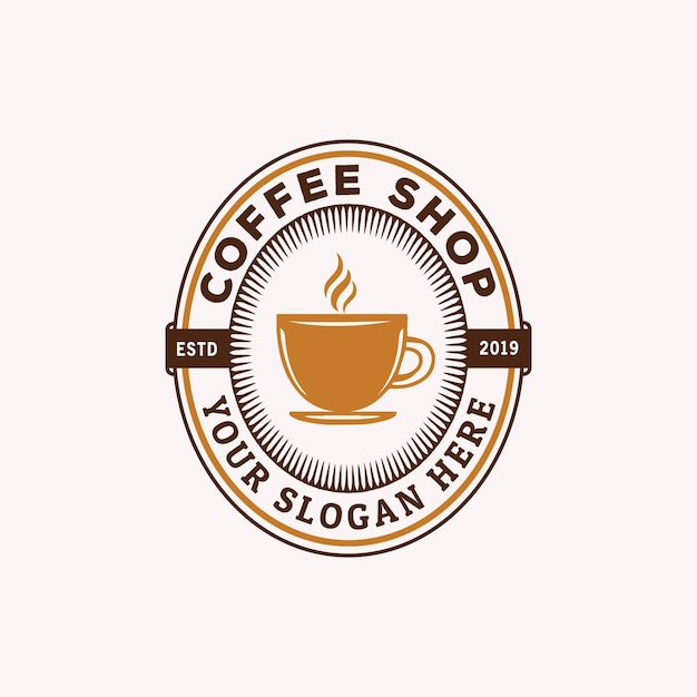 Logotipo vintage de cafetería y colección de insignias